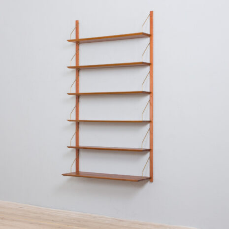 Duńska szafka ścienna z połowy wieku z półkami o szerokości 100 cm, lata 70-te(7) Danish mid century wall unit with cm wide shelves s scaled