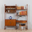 ex Italian free standing wall unit or room divider with a desk in the style of Vittorio Dassi  scaled