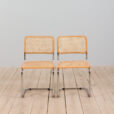 Pair of beech Cesca chairs with rattan  scaled
