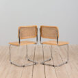 Pair of beech Cesca chairs with rattan  scaled