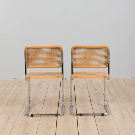 21194 Pair of beech Cesca chairs with rattan -6 Pair of beech Cesca chairs with rattan scaled