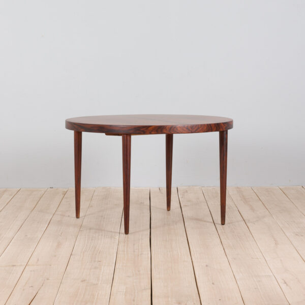 round rosewood Kai Kristiansen dining table with extension  scaled
