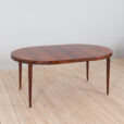round rosewood Kai Kristiansen dining table with extension  scaled