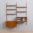Cadovius Sorensen style wall unit with a secretary desk and chest of drawers and  shelves  scaled