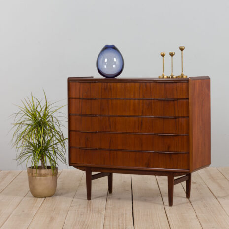 mid century modern Wide Danish Dresser in teak  scaled