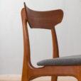 Set of  Danish dining chairs in gray wool upholstery  scaled