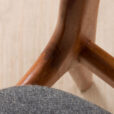 Set of  Danish dining chairs in gray wool upholstery  scaled