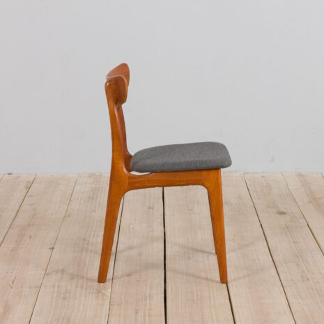 21340 Set of 4 Danish dining chairs in gray wool upholstery-6 Set of Danish dining chairs in gray wool upholstery scaled