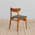 Set of  Danish dining chairs in gray wool upholstery  scaled