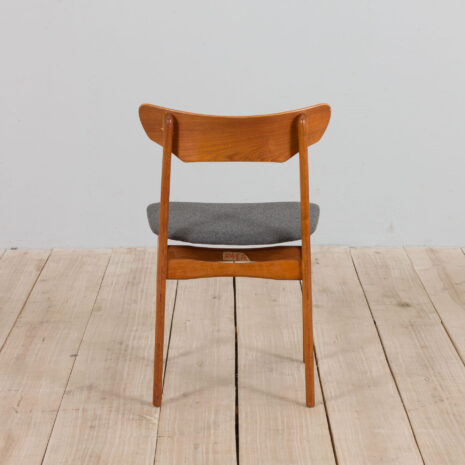 21340 Set of 4 Danish dining chairs in gray wool upholstery-8 Set of Danish dining chairs in gray wool upholstery scaled