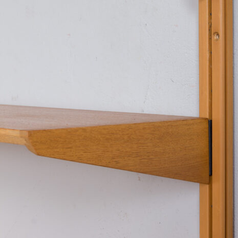 21344 Two-bay oak wall unit by Kjael Riis, 1960s. -12 Two bay oak wall unit by Kjael Riis s