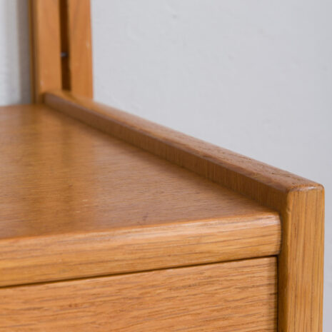 21344 Two-bay oak wall unit by Kjael Riis, 1960s. -19 Two bay oak wall unit by Kjael Riis s