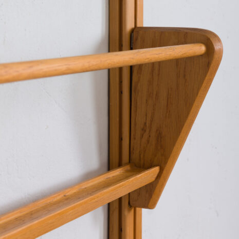 21344 Two-bay oak wall unit by Kjael Riis, 1960s. -20 Two bay oak wall unit by Kjael Riis s