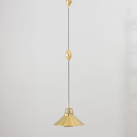 21347 Lampe pendante ajustable P-295 en laiton danois du milieu du siècle par Fritz Schlegel pour Lyfa, années 1960 - na czarnym kablu -2 Suspension réglable en laiton danois du milieu du siècle par Fritz Schlegel pour Lyfa s na czarnym kablu à l'échelle