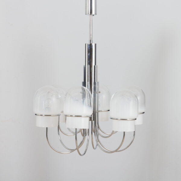 Italian space age chandelier with Murano glass ombre shades s  scaled