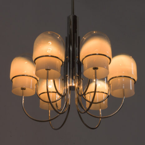Italian space age chandelier with Murano glass ombre shades s  scaled