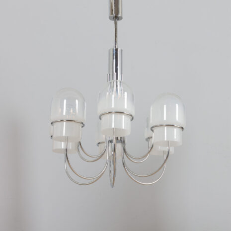 21370 Italian space age chandelier with Murano glass ombre shades, 1970s-2 Italian space age chandelier with Murano glass ombre shades s scaled