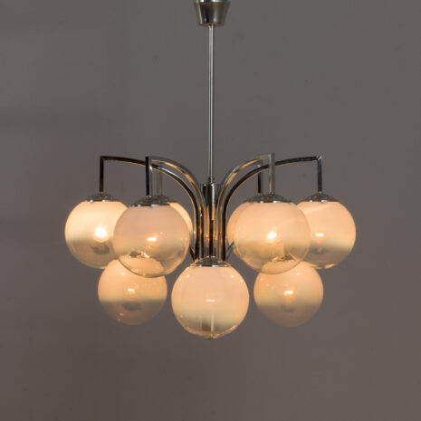 21371 Targetti Sankey 9 Włoski żyrandol z wędzonego szkła Murano, lata 1970-10 Targetti Sankey Murano smoked glass Italian chandelier s scaled