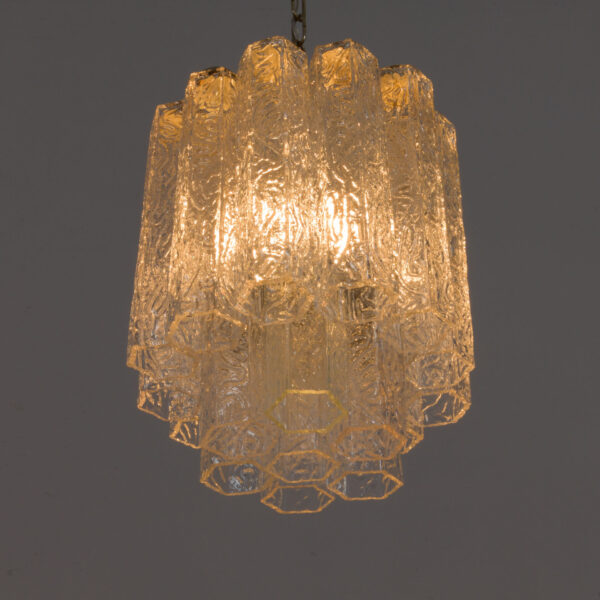 Venini  Murano hexagonal hand blown glasses chandelier Italy s  scaled