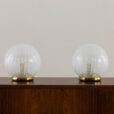 Pair of Venini table lamps with Murano glass swirl bowl shades  scaled