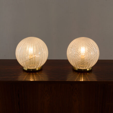 21112 Pair of Venini table lamps with Murano glass swirl bowl shades-8 Pair of Venini table lamps with Murano glass swirl bowl shades scaled