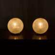 Pair of Venini table lamps with Murano glass swirl bowl shades  scaled