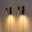 Pair of Jo Hammerborg rosewood wall sconces with aluminium shades Denmark s scaled