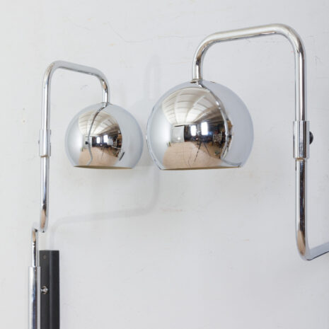 21191 pair of adjustable wall lamps by goffredo reggiani sconces in chrome, 1970s-6 pair of adjustable wall lamps by goffredo reggiani sconces in chrome s scaled
