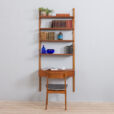 Sorensen Cadovius style teak wall unit with a desk scaled