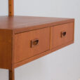 Sorensen Cadovius style teak wall unit with a desk scaled