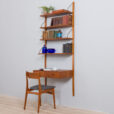 Sorensen Cadovius style teak wall unit with a desk scaled