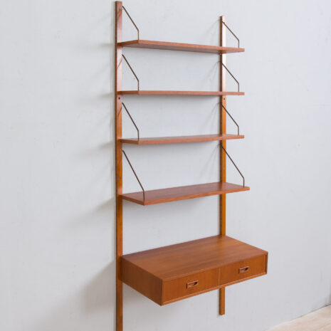 21292 Sorensen Cadovius style teak wall unit with a desk-7 Sorensen Cadovius style teak wall unit with a desk scaled