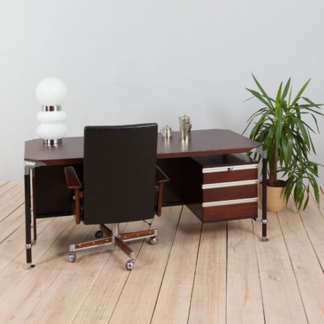 21316 Ico Luisa Parisi for MIM Roma Urio executive desk in rosewood, Italy, 1950s-2 Ico Luisa Parisi for MIM Roma Urio executive desk in rosewood Italy s scaled