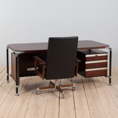 21316 Ico Luisa Parisi for MIM Roma Urio executive desk in rosewood, Italy, 1950s-3 Ico Luisa Parisi for MIM Roma Urio executive desk in rosewood Italy s scaled