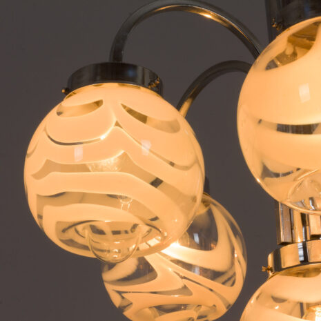 21362 włoski Murano dwa kolory szkła odcienie żyrandol w stylu Mazzega 1970s-10 Italian Murano two color glass shades chandelier in the style of Mazzega s scaled