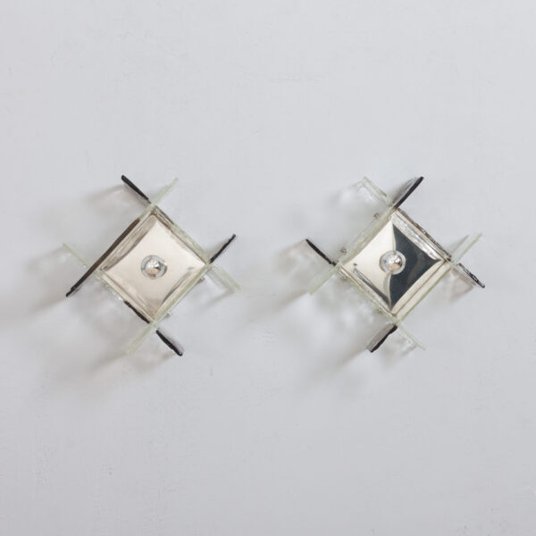 Carlo Nason Mazzega wall sconces in thick Murano glass  scaled