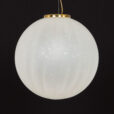 Extra Large Murano glass handblown frosted drop pendant with brass details Italy s  scaled