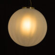 Extra Large Murano glass handblown frosted drop pendant with brass details Italy s  scaled