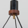Louis Kalff ribbed glass Italian pendant lamp with teak and brass details s  scaled