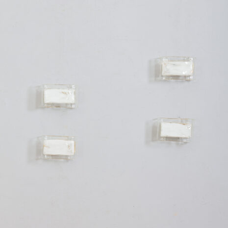 21369 set of 4 La Murrina Murano lattimo glass and gilded metal wall sconces-1 set of La Murrina Murano lattimo glass and gilded metal wall sconces scaled