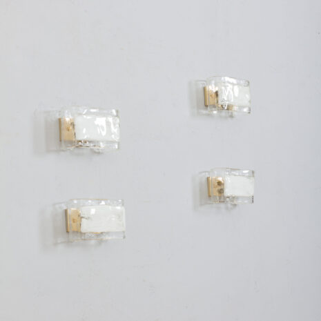 21369 set of 4 La Murrina Murano lattimo glass and gilded metal wall sconces-3 set of La Murrina Murano lattimo glass and gilded metal wall sconces scaled