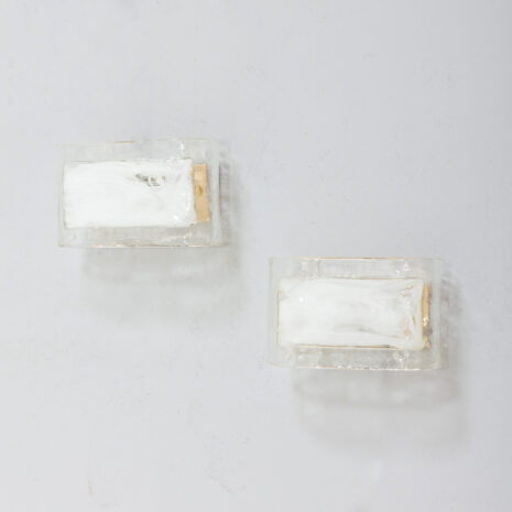 21369.1 Pair of La Murrina Murano lattimo glass and gilded metal wall sconces-2 Pair of La Murrina Murano lattimo glass and gilded metal wall sconces