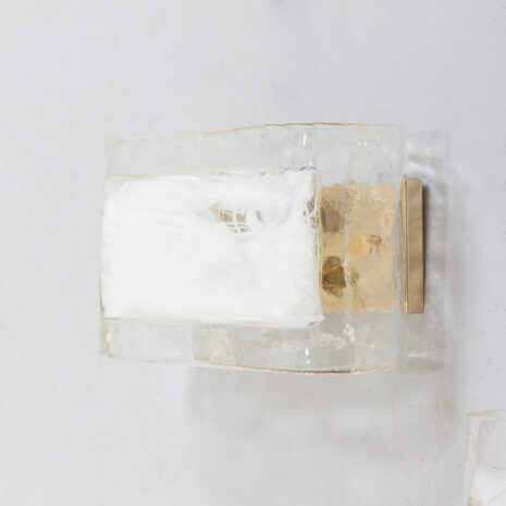 21369.1 Pair of La Murrina Murano lattimo glass and gilded metal wall sconces-3 Pair of La Murrina Murano lattimo glass and gilded metal wall sconces