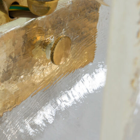 21369.1 Pair of La Murrina Murano lattimo glass and gilded metal wall sconces-7 Pair of La Murrina Murano lattimo glass and gilded metal wall sconces