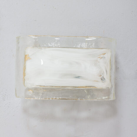 21369.1 Pair of La Murrina Murano lattimo glass and gilded metal wall sconces-8 Pair of La Murrina Murano lattimo glass and gilded metal wall sconces