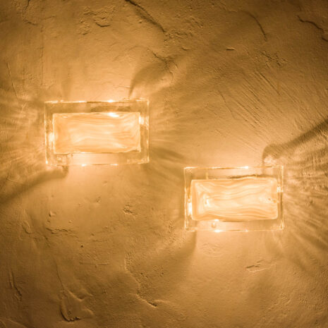 21369.2 Pair of La Murrina Murano lattimo glass and gilded metal wall sconces-1 Pair of La Murrina Murano lattimo glass and gilded metal wall sconces