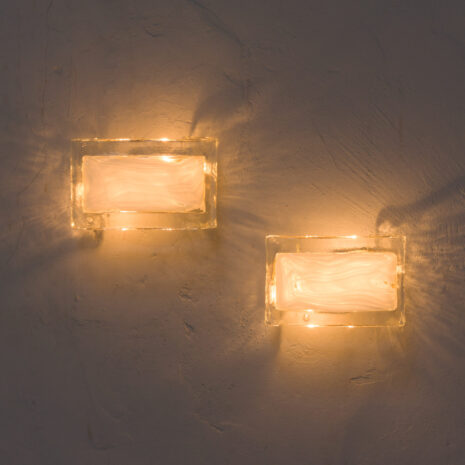 21369.2 Pair of La Murrina Murano lattimo glass and gilded metal wall sconces-3 Pair of La Murrina Murano lattimo glass and gilded metal wall sconces