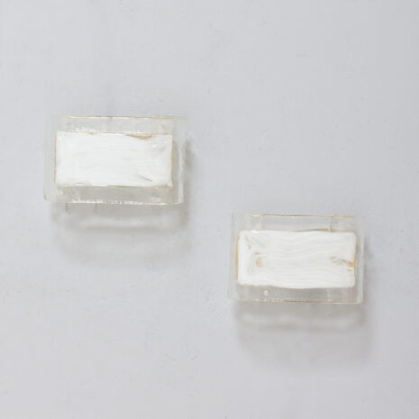 21369.2 Pair of La Murrina Murano lattimo glass and gilded metal wall sconces-5 Pair of La Murrina Murano lattimo glass and gilded metal wall sconces