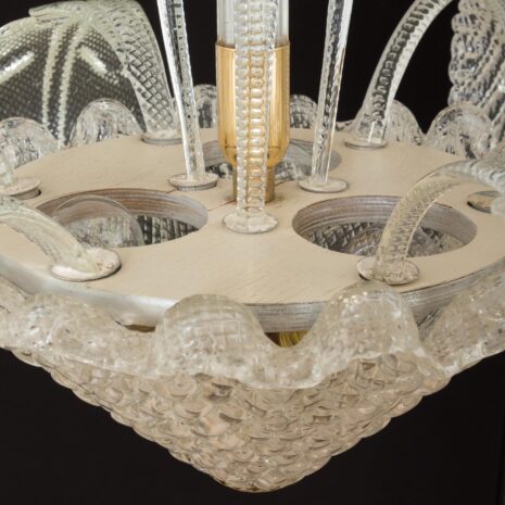 21377 Klasyczne liście szkła Murano żyrandol attr. do Barovier i Tosso, Włochy 1950s. -10 Klasyczny żyrandol z liśćmi ze szkła Murano z atr