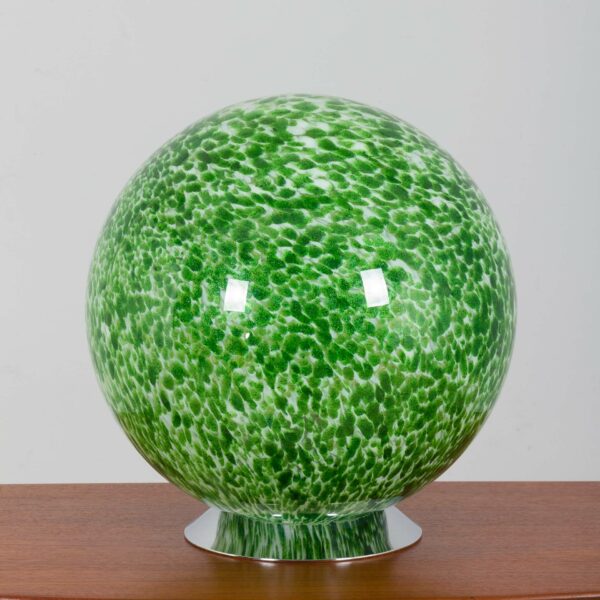 Italian Murano glass big spherical green table lamp  scaled